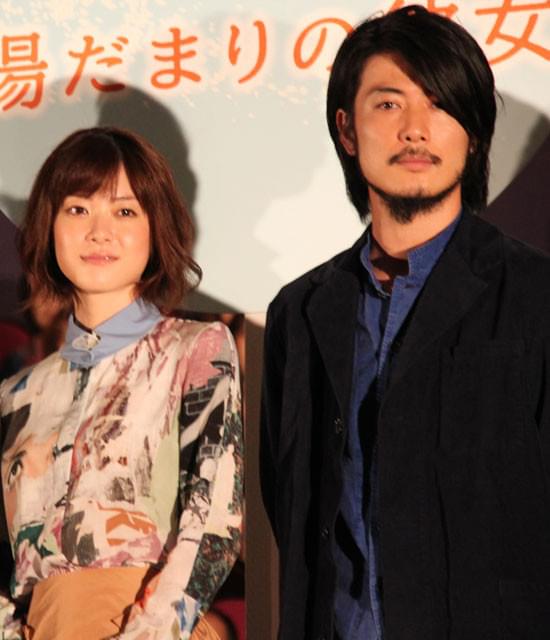 「陽だまりの彼女」初日挨拶に 登壇した上野樹里と玉山鉄二