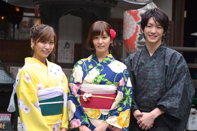 石橋杏奈＆大島麻衣＆前田公輝、浴衣姿で「トリハダ」大ヒットを祈願