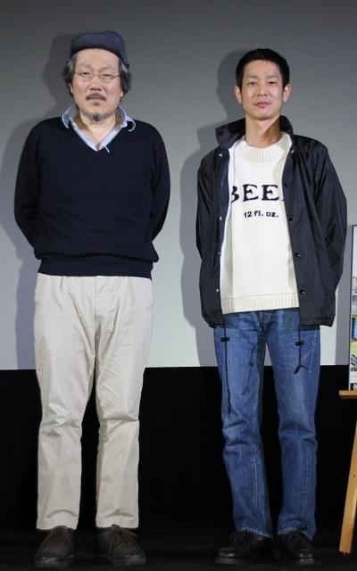 舞台挨拶に登壇した加瀬亮とホン・サンス監督