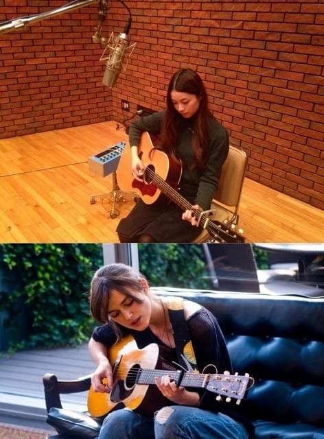 (上)「ロスト・スターズ」を弾き語る片平里菜 (下)劇中のキーラ・ナイトレイ