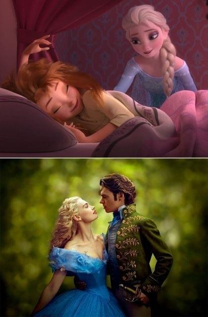 眠るアナを優しく起こすエルサ「アナと雪の女王」短編、場面写真初公開
