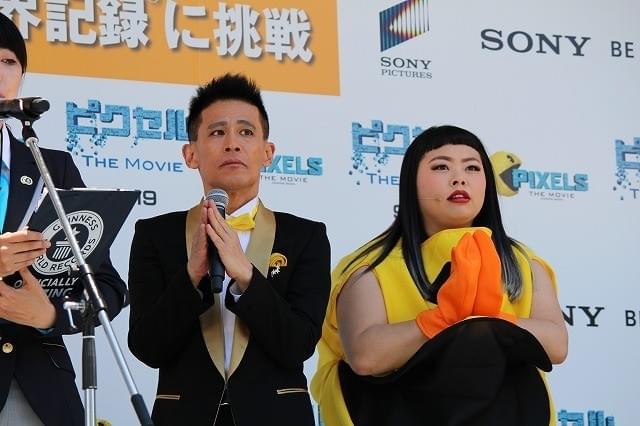 東京タワーに巨大パックマン出現！ドローンで空撮しギネス認定