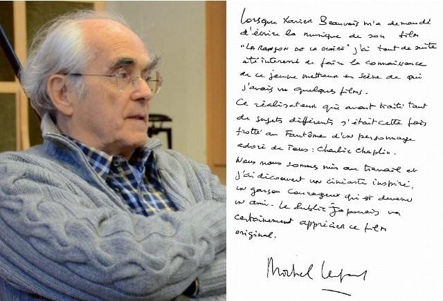 「チャップリンからの贈りもの」ミシェル・ルグランからの直筆メッセージを入手！