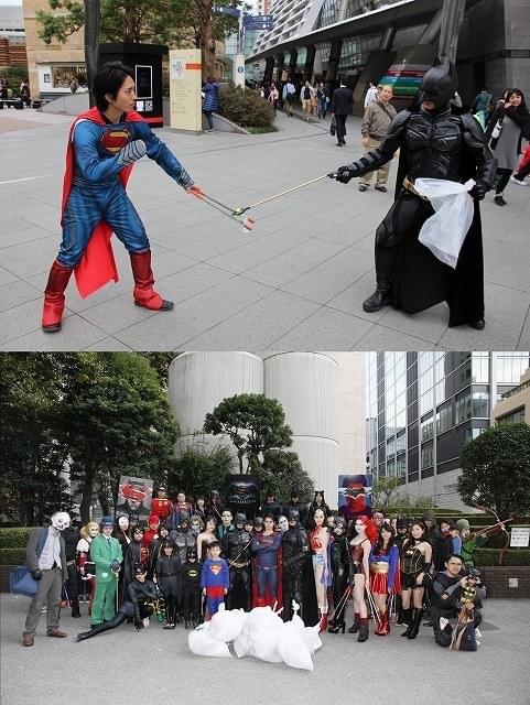 バットマン、スーパーマン、DCヒーローたちがハロウィン浄化ゴミ拾い対決！