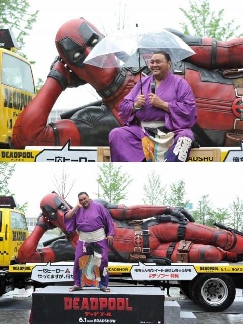 全長7メートル巨大「デッドプール」像が大阪に出現！病押して駆けつけた曙も完成度を絶賛