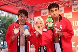 ダチョウ倶楽部、渋谷109で公開熱湯風呂