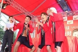 ダチョウ倶楽部、渋谷109で公開熱湯風呂