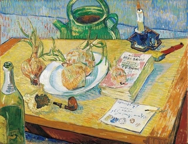 タマネギの皿のある静物_フィンセント・ファン・ゴッホ