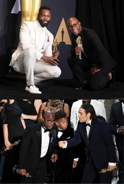 「ラ・ラ・ランド」製作陣への親愛を 示したバリー・ジェンキンス監督 (写真上段の右)