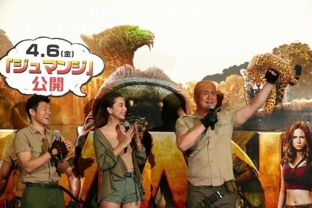 来日した「ジュマンジ」監督＆キャスト、“和製ロック様”選手権を審査！優勝は？