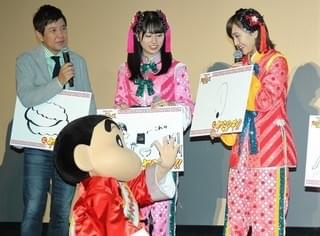 「ももクロ」百田の“画伯ぶり”にしんのすけ興味津々