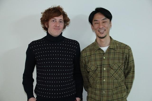 取材に応じたダミアン・マニベル監督と 五十嵐耕平監督