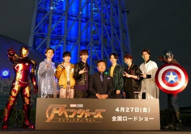 「アベンジャーズ」×「超特急」スカイツリー点灯式に天龍源一郎が乱入！