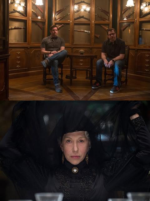 マイケル＆ピーター・スピエリッグ兄弟監督（上）とヘレン・ミレン（下）