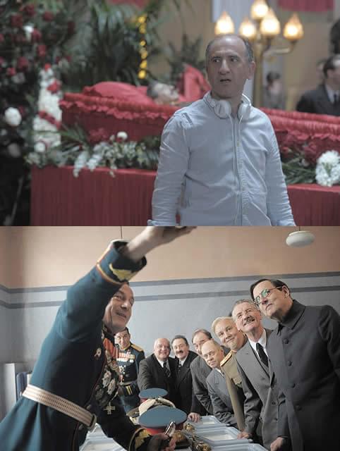 メガホンをとったアーマンド・イアヌッチ （上）と劇中のワンシーン（下）