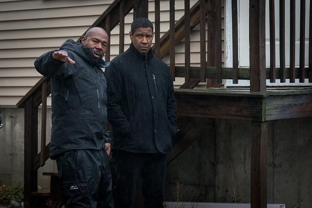 撮影中のデンゼル・ワシントン、アントワン・フークア監督