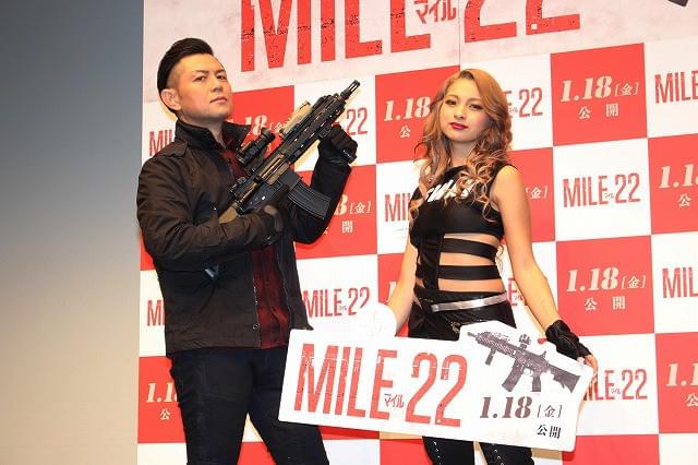 「3回見た」的場浩司＆ゆきぽよ、自ら客席に降りて「マイル22」猛アピール！