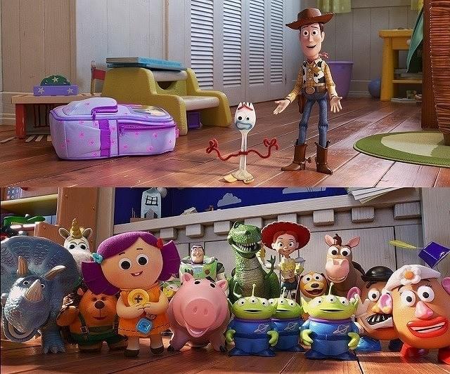 ウッディはフォーキーを仲間たちに紹介する