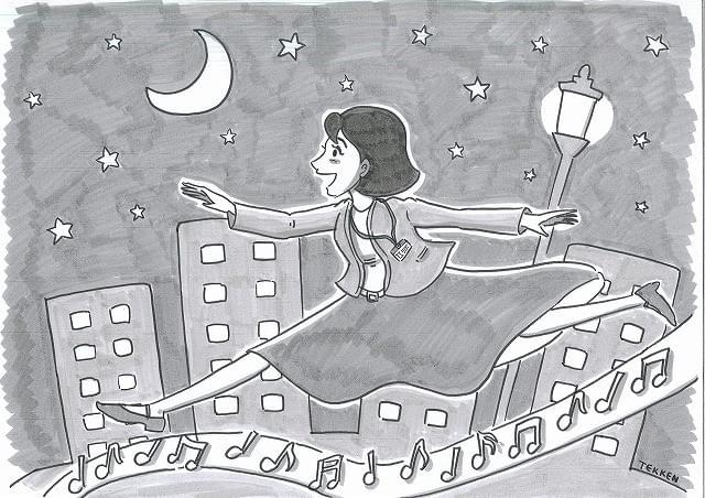 月夜に踊るヒロインを描き下ろした