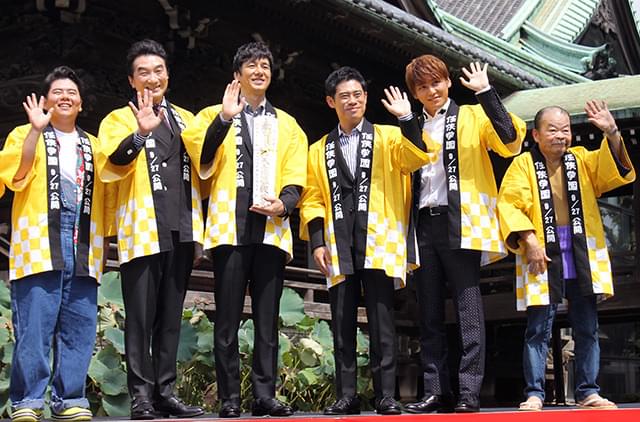 西島秀俊「任侠学園」“地元”帝釈天でのヒット祈願に手応え、蛾次郎はちゃっかり寅さんPR