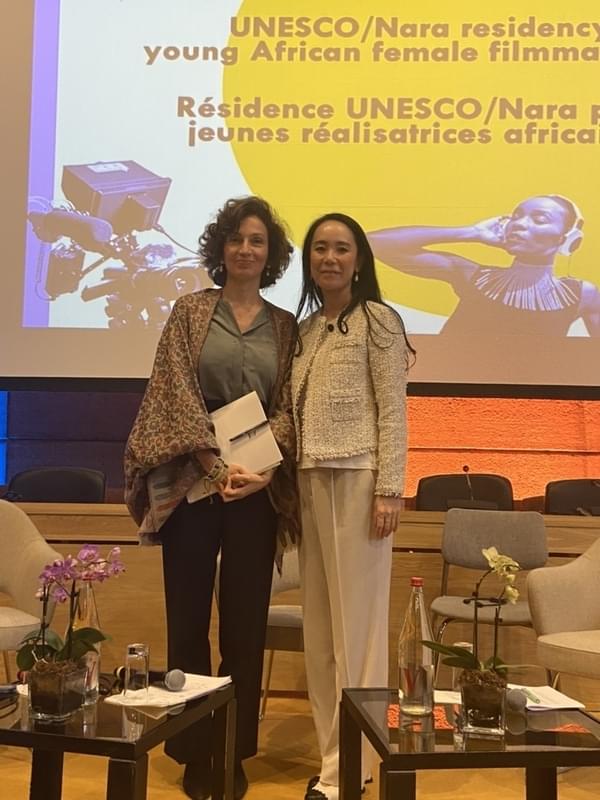 ユネスコ事務局長のオードレ・アズレ氏と河瀬直美監督