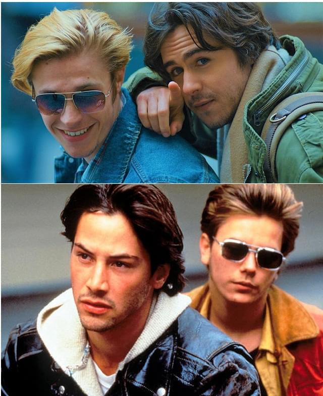 「ジョン・F・ドノヴァンの死と生」(上)と「マイ・プライベート・アイダホ」の一場面