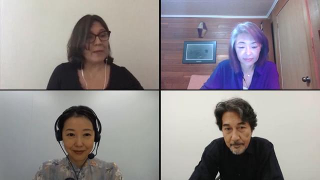 リモートで会見に応じた