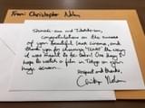 ノーラン監督の直筆感謝状