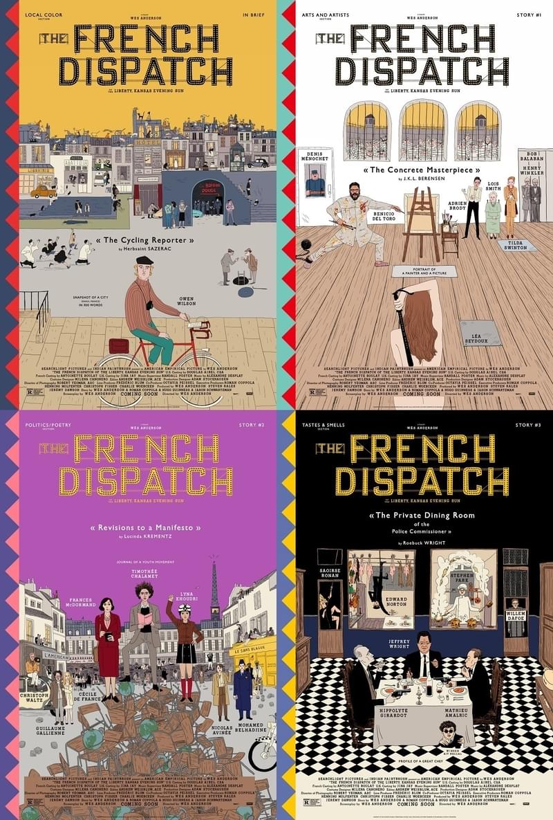 ウェス・アンダーソン監督「フレンチ・ディスパッチ」 監督本人も登場!? 遊び心満載のイラストポスター6点