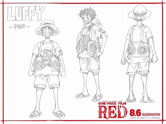 「ONE PIECE FILM RED」尾田栄一郎描き下ろし設定画解禁 麦わらの一味が音楽フェスに参戦!?