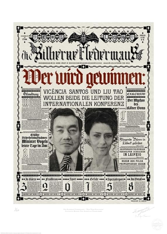 国際魔法使い連盟のリーダー選挙を報じる新聞