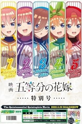 「映画 五等分の花嫁」タブロイド新聞発売 キャストインタビューや五つ子調査報告書を掲載