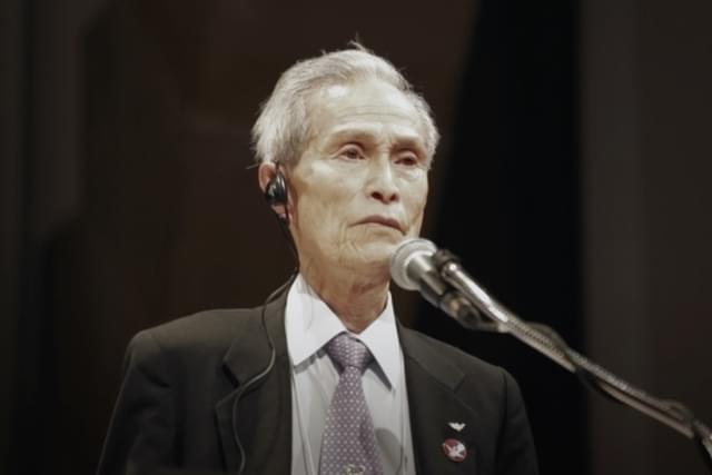 NYで被爆体験を伝える谷口さん