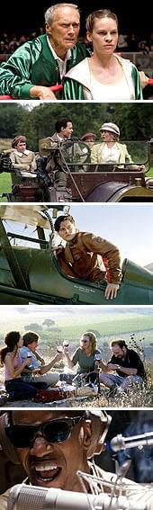 （上から）「ミリオンダラー・ベイビー」 「ネバーランド」 「アビエイター」 「サイドウェイ」 「Ray／レイ」