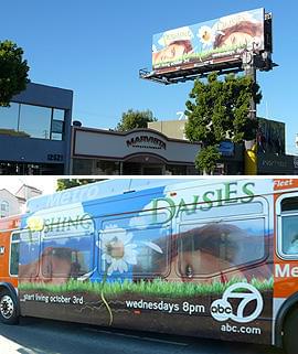 ファンタジックな色調の「Pushing Daisies」は 街中でも広告が人目を惹く