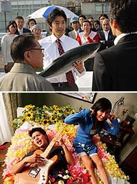 同日公開の「築地魚河岸～」（上） 「神様のパズル」（下）は惨敗