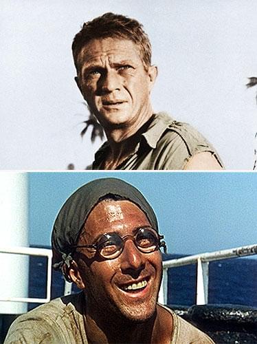 対照的なキャラクターを演じたマックイーン(上)とホフマン パピヨンとドガは極限状態の中で友情を深めていく