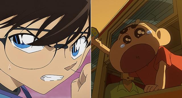 「コナン」（左）は19作目、「クレしん」（右）は23作目での記録更新