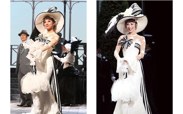 2013年の舞台より。イライザに扮する霧矢（左）と真飛（右）