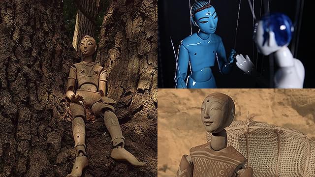 陶磁器でできた人形によるアニメーションが挿入される