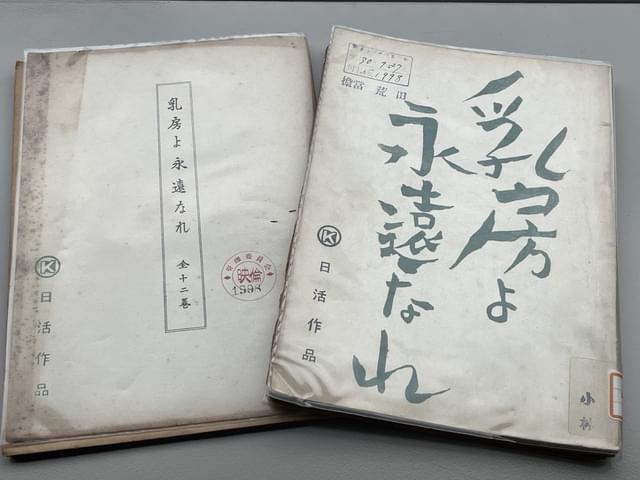 国立映画アーカイブ所蔵の2つの脚本(左が今回台本作りに使用した脚本)