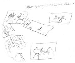 キム・ギドク監督が描いてくれた絵コンテ
