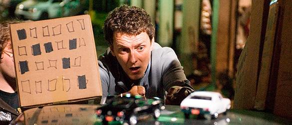 撮影中のミシェル・ゴンドリー監督