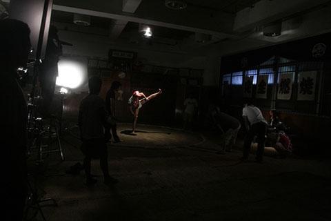 “シコふんでいる”シーンの撮影風景