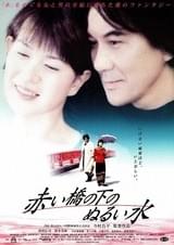 赤い橋の下のぬるい水