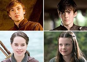 前作から登場のペベンシー兄妹 (左上から)長男ピーター、次男エドモンド 長女スーザン、次女ルーシー