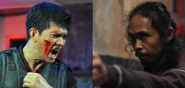 SWATのルーキー、ラマ（左）と麻薬王の右腕マッド・ドッグ（右）のシラットが炸裂！