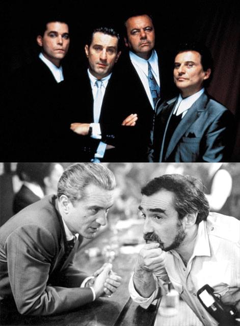 「グッドフェローズ」（上）と撮影中の2人（下）