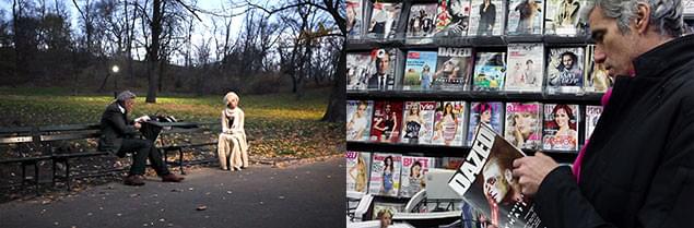 モデルを誘ってのポートレート撮影や、雑誌に掲載された写真を披露するシーンもあり