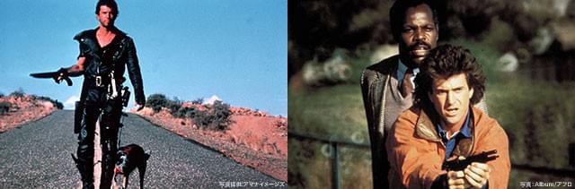 （左）「マッドマックス2」、（右）「リーサル・ウェポン」の一場面